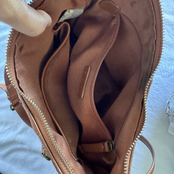 STEVEN Steve Madden 100% Pebbled Leather Crossbody Bag Brown - Picture 6 of 13